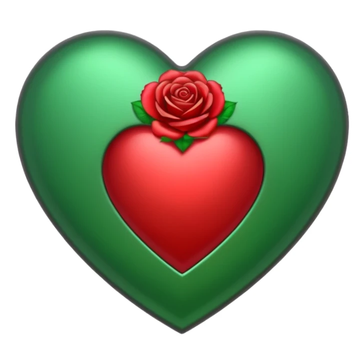 heart with a metallic rose border sticker