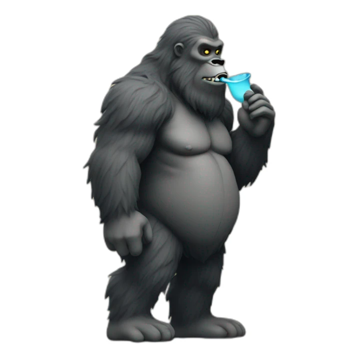 Bigfoot smoking water pipe sticker