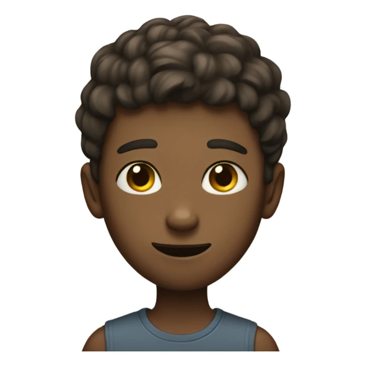 Boy with cat head sticker