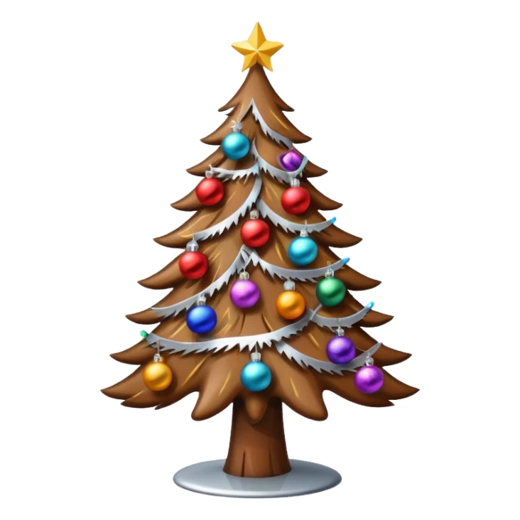 brown christmas tree sticker