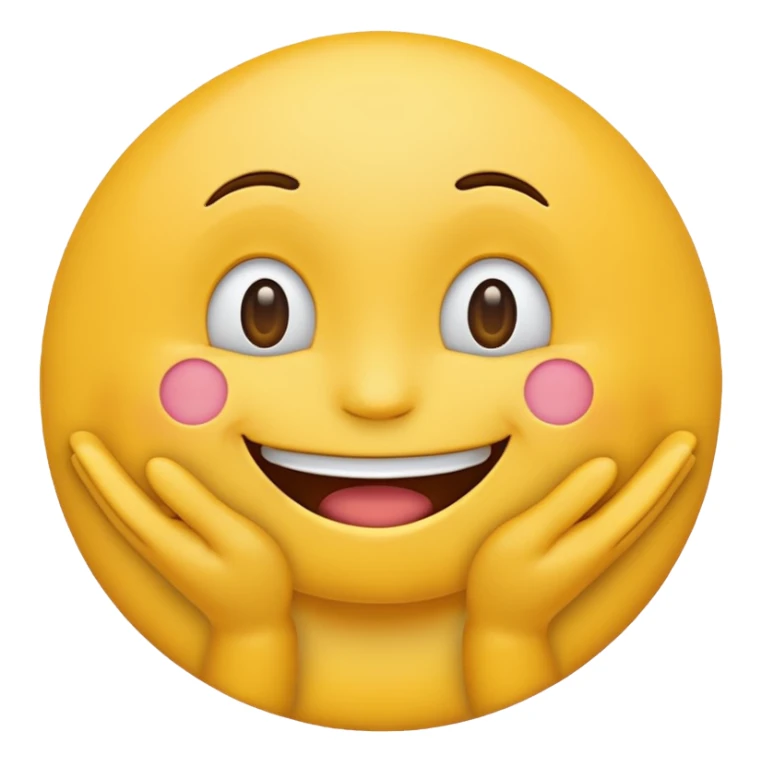 smiling emoji with happy hands sticker
