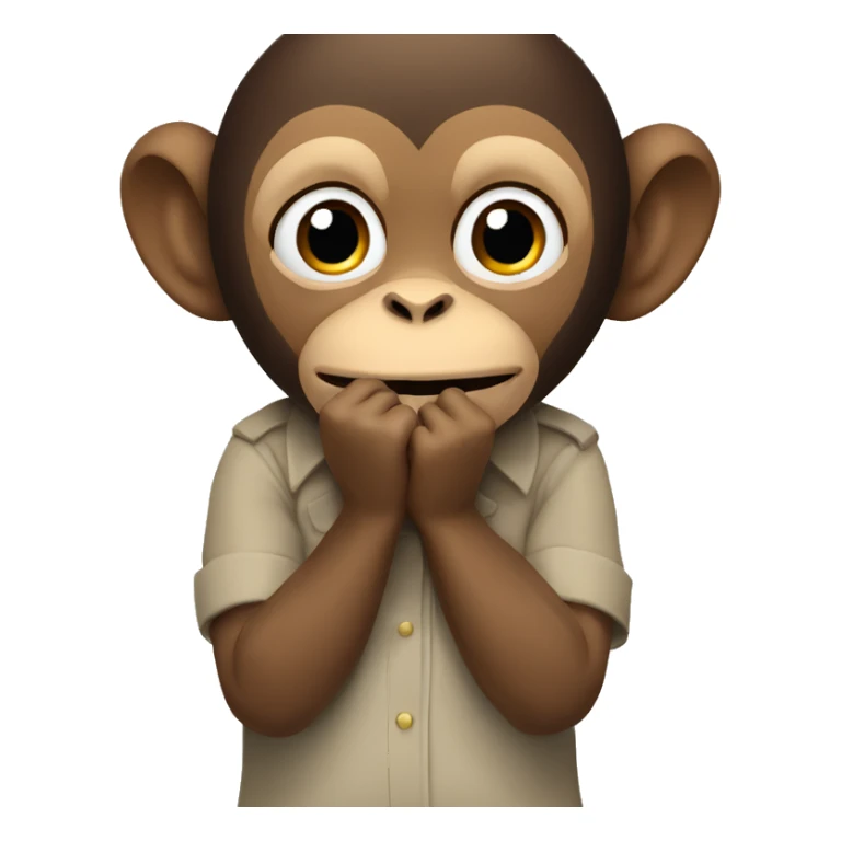 monkey that closes her mounth with hands  sticker