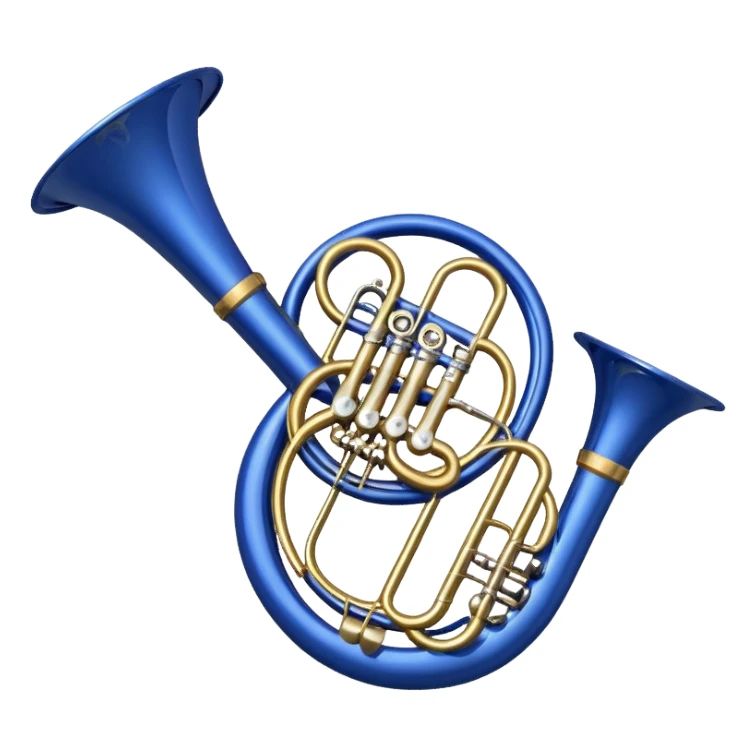 only blue french horn sticker