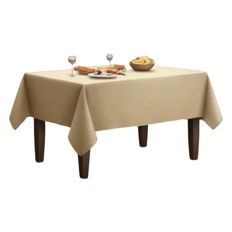 Big dining table with beige table cloth sticker