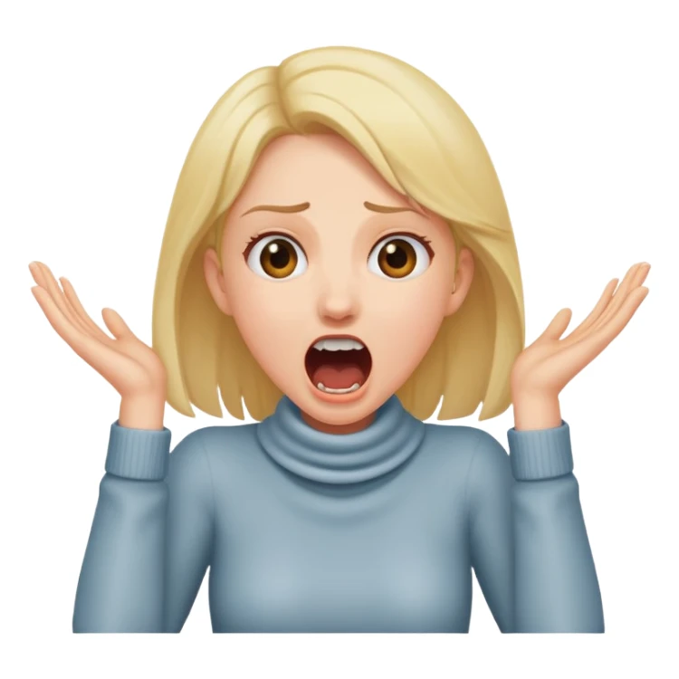 girl with hands around neck screaming  sticker