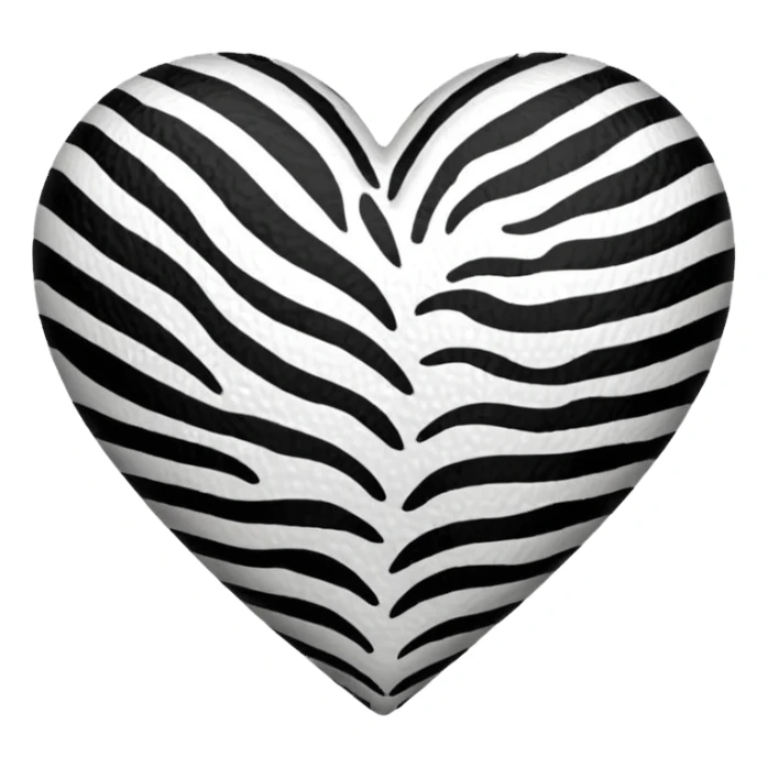 realistic zebra print heart sticker