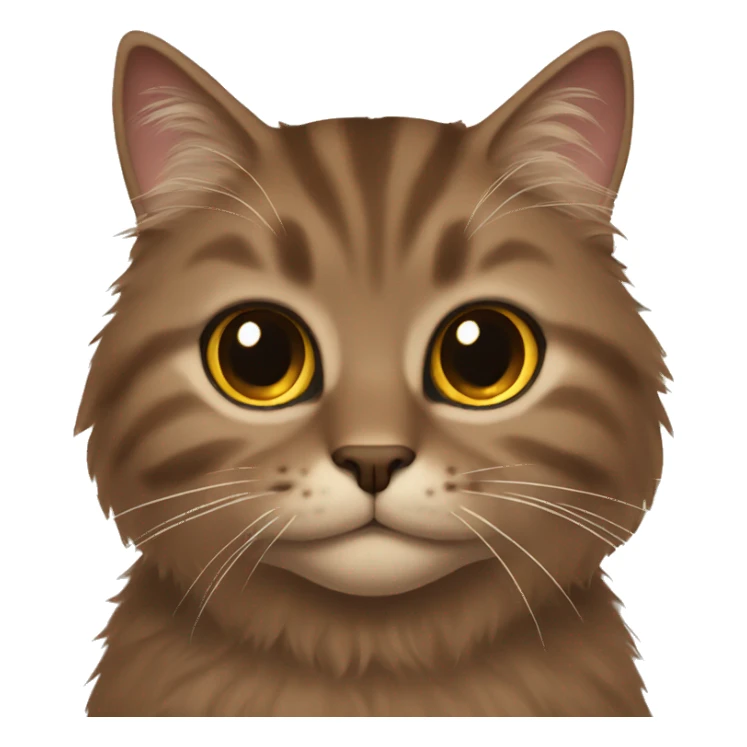brown fluffy cat brown eyes sticker