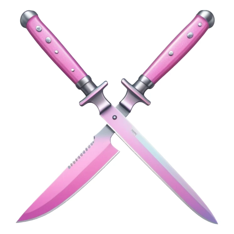 Pink ombre knife with glitter sticker