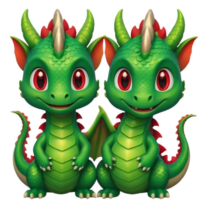 a cute dragon couple sticker