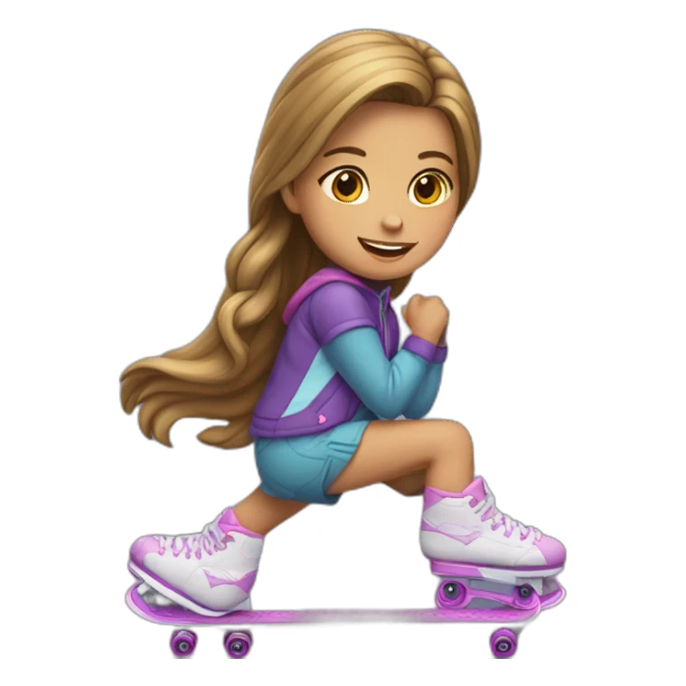 niña con patines sticker