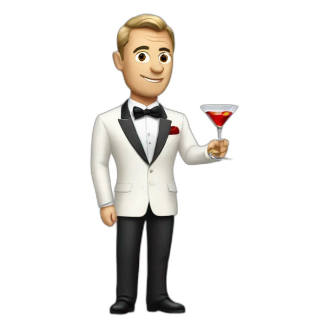 James bond with martini sticker