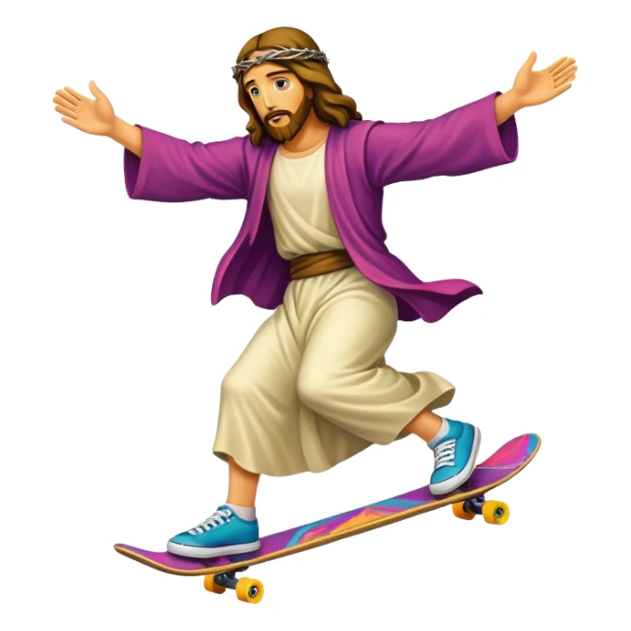 Historically accurate skateboarding Jesus sticker