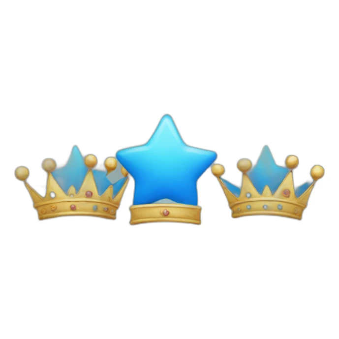 Two blue stars with a crown sticker