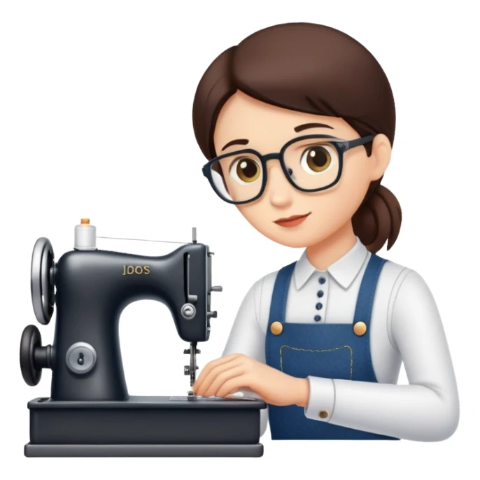 tailor sewing with a sewing machine sticker