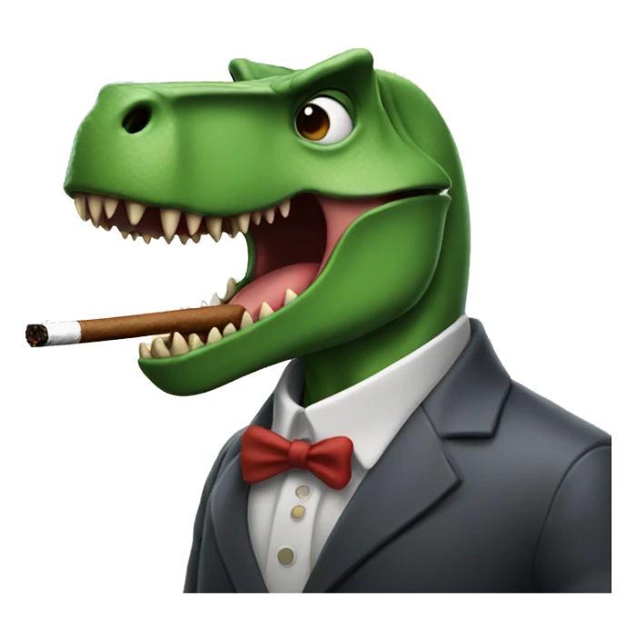 Dinosaur smoking cigar sticker