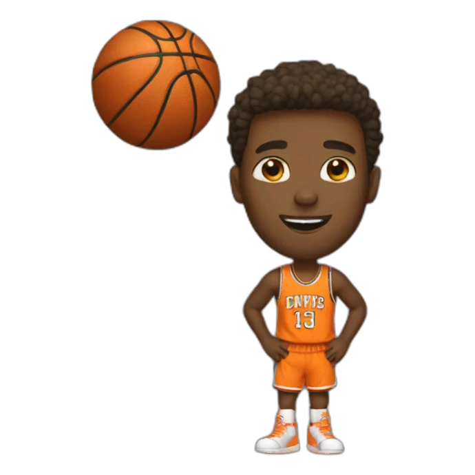 Guy with basketball sticker