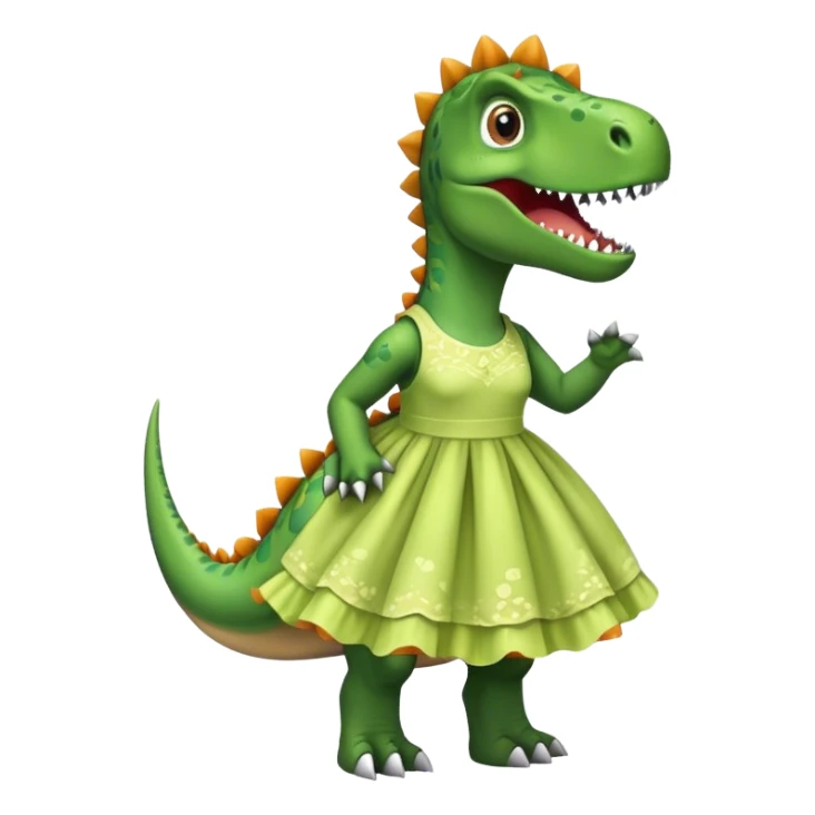 dinosaur with a dress sticker