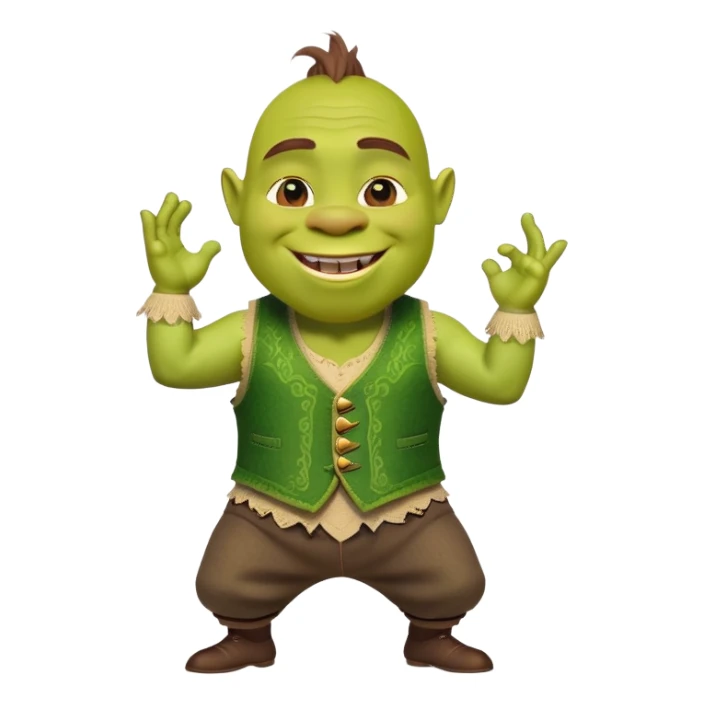 Shrek dancing chibi style sticker