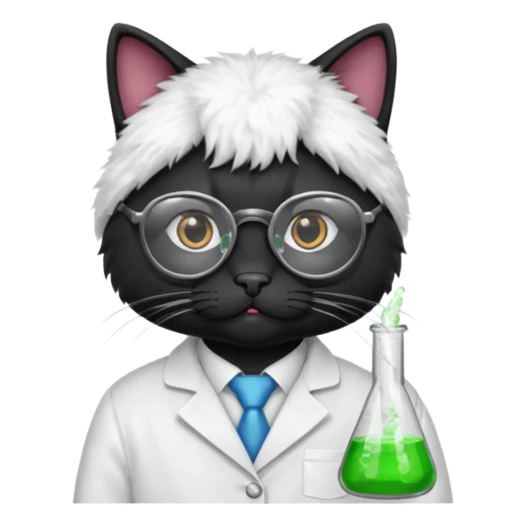 black Chemist cat sticker