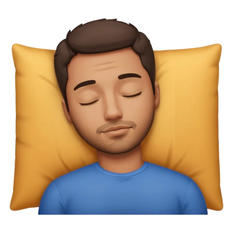 sleeping man with out pillow sticker