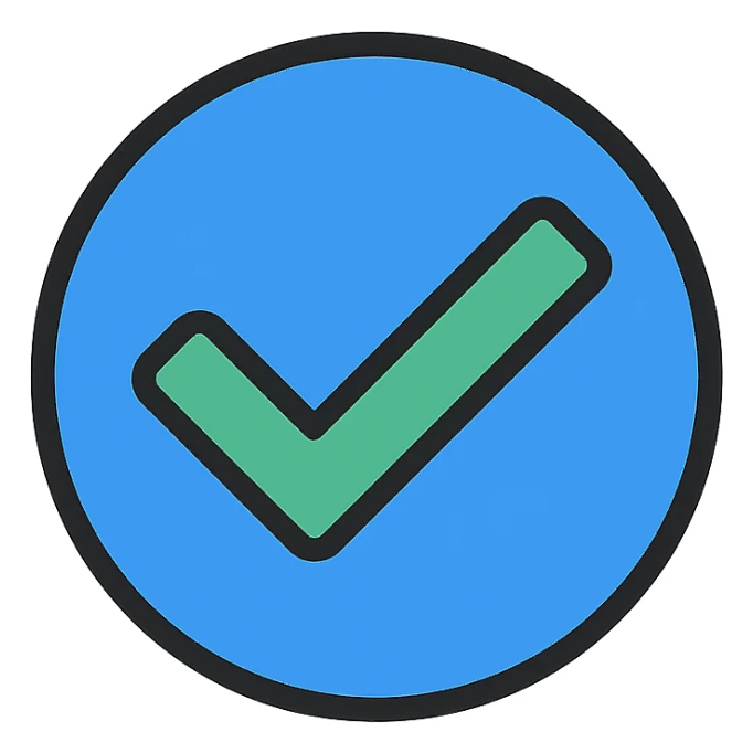 blue tick icon sticker