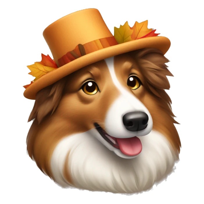 Shetland sheepdog dressed for thanksgiving sticker