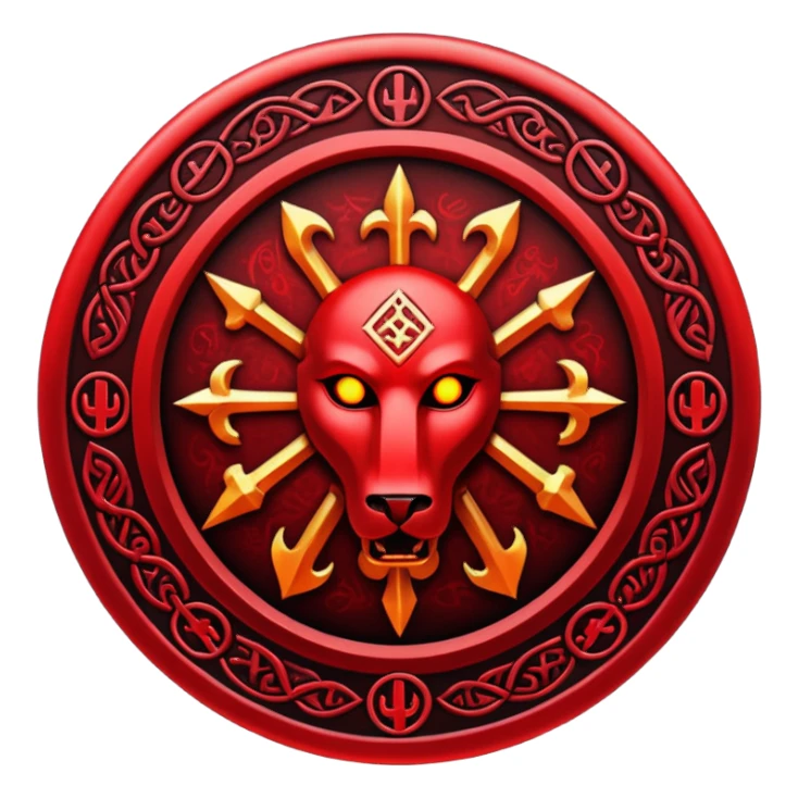 Glitter red Darkhold sticker