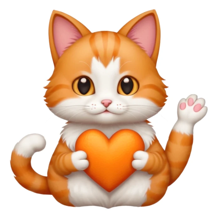 котик який робить сердечко своїми лапками sticker