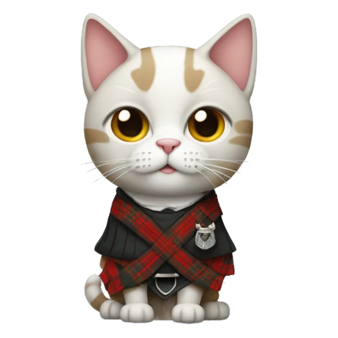 Cat with a scottish kilt sticker