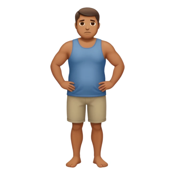 stocky man concentrating full length sticker