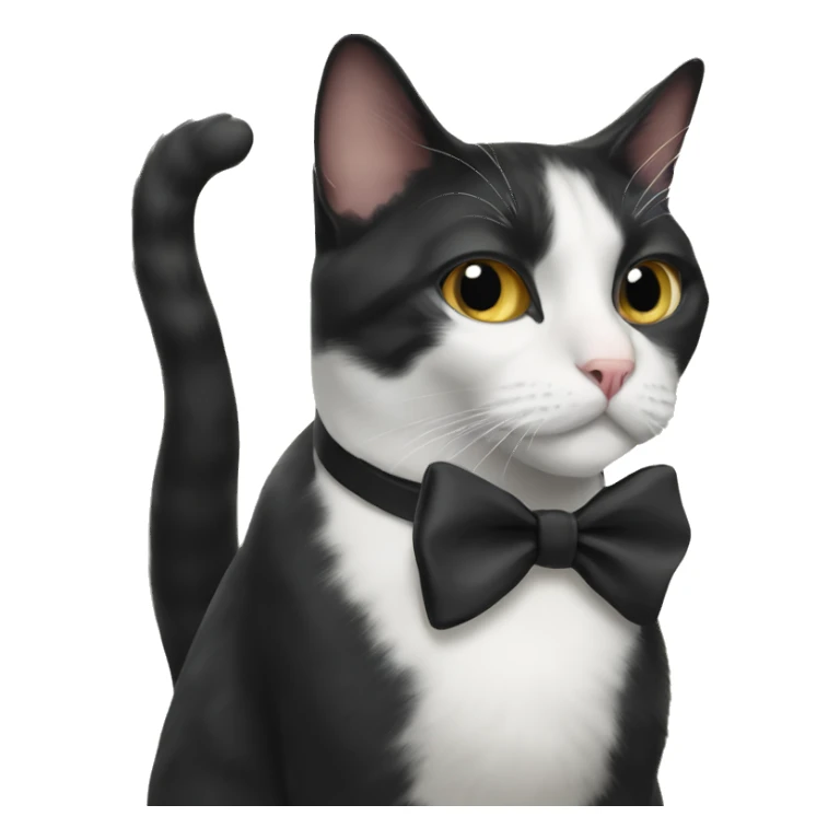 Tuxedo cat with bow sticker