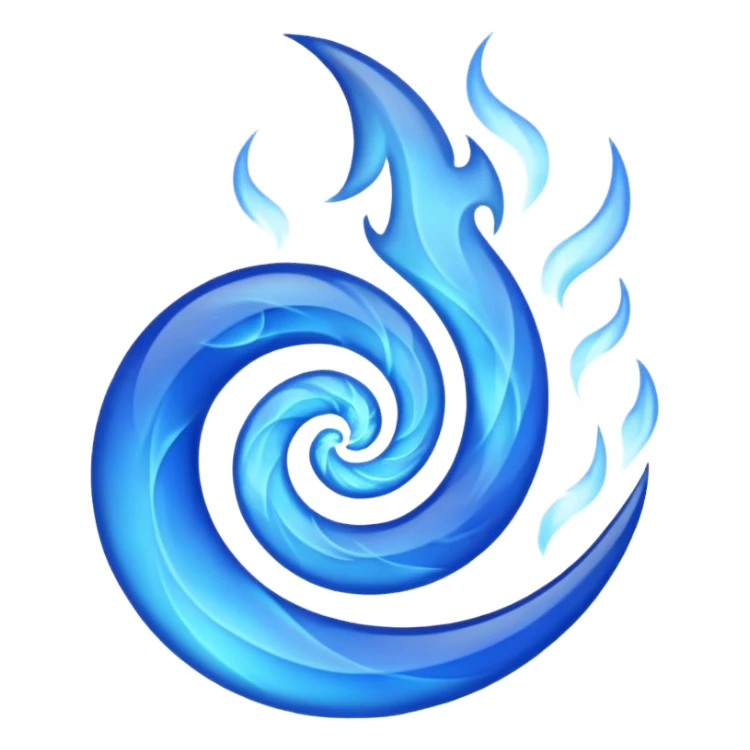 Blue fire sticker