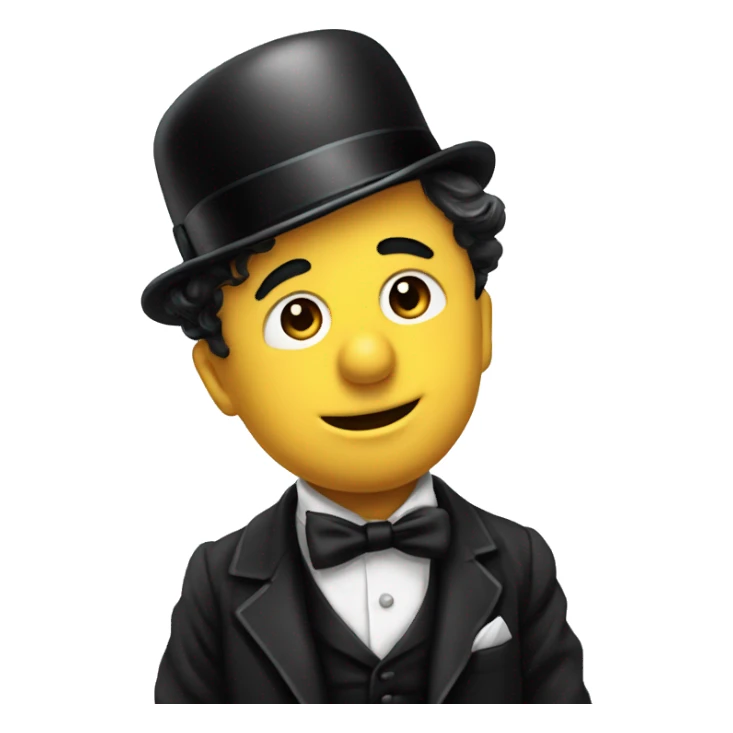 charlie Chaplin bow down with hat removing gratitute sticker