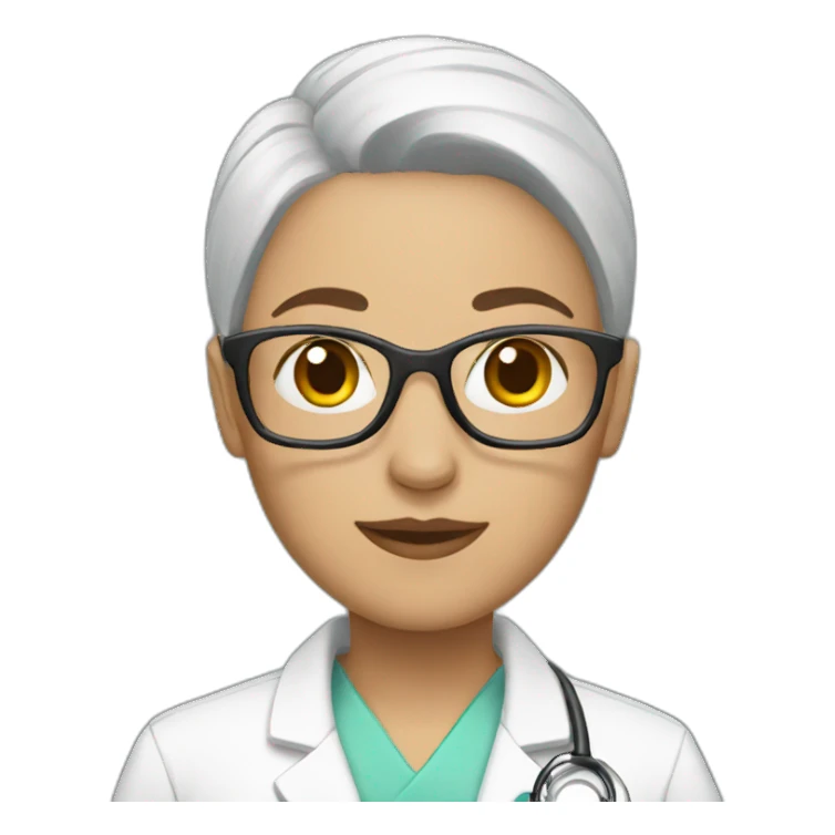 bald brunette doctor sticker