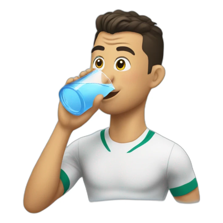 Cristiano Ronaldo drinking water sticker