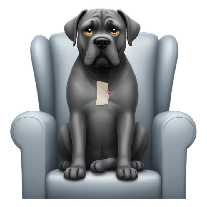 Grey Cane Corso watching a movie. sticker