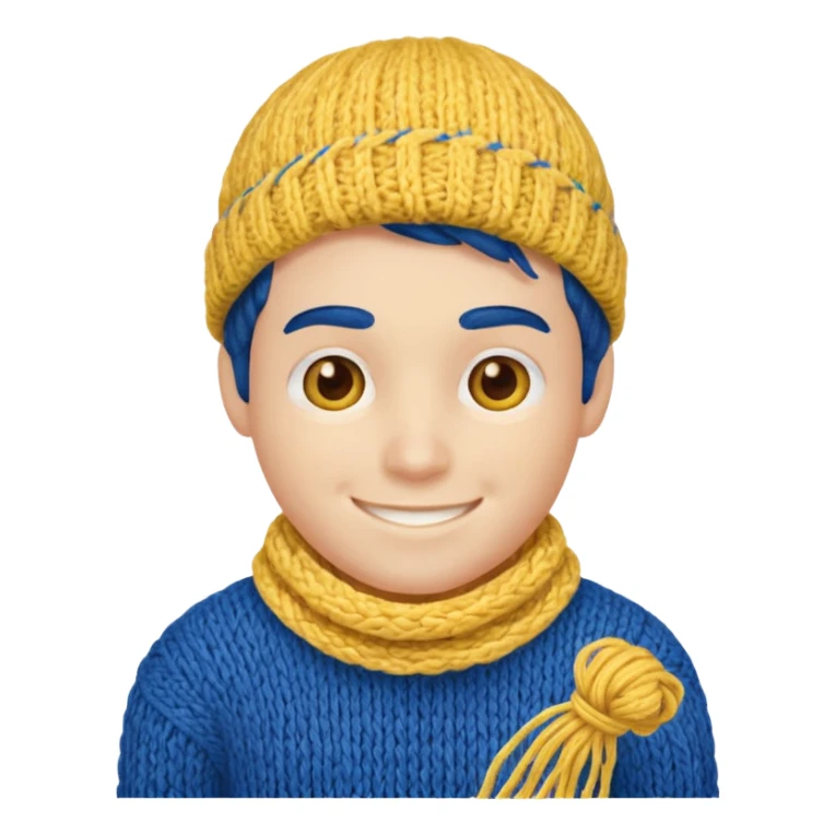 Knitted style faceboy sticker