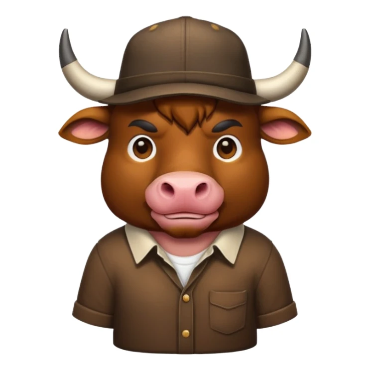 bull with shirt and hat sticker