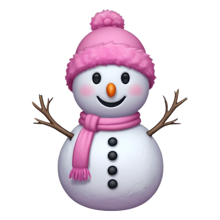 Pink snowman sticker