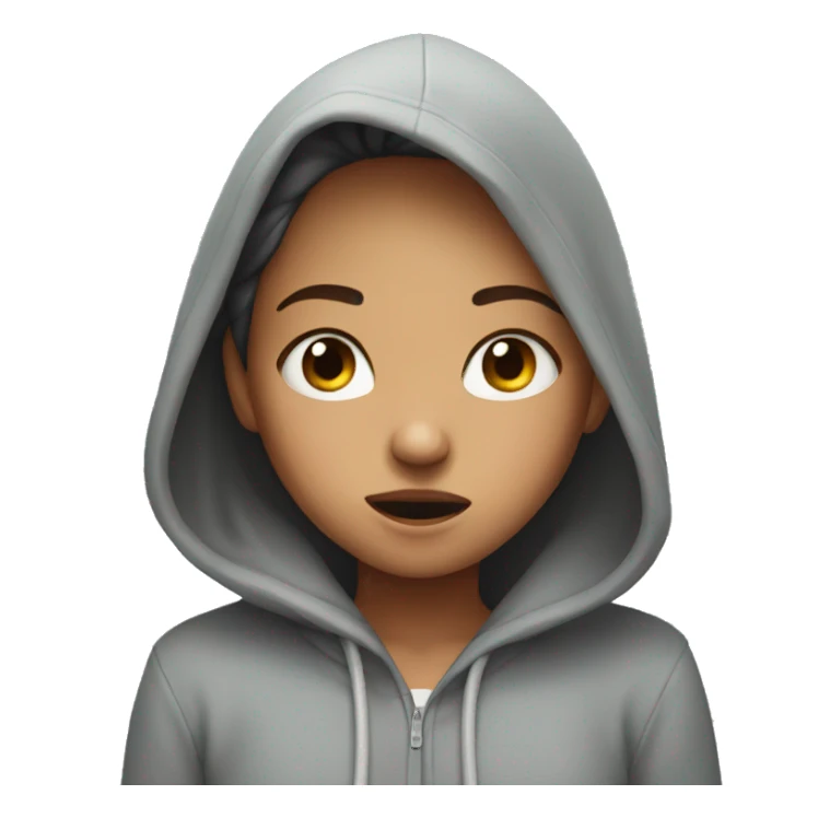 Girl crying with hoodie sticker