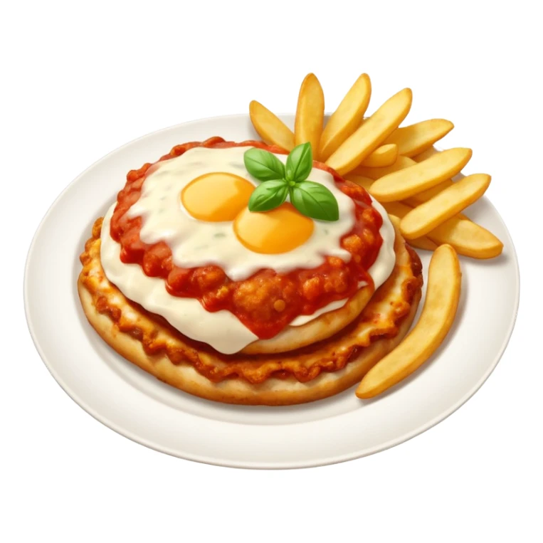 Chicken parmigiana with chips sticker