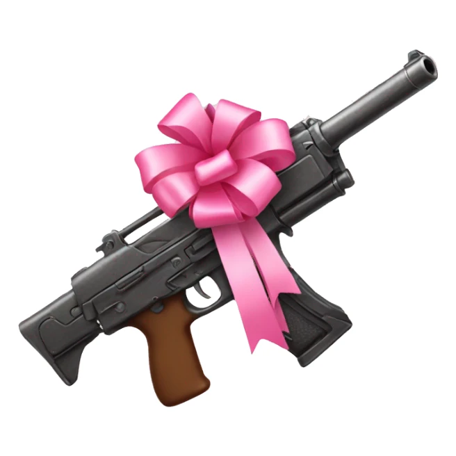 Gun with pink bow sticker