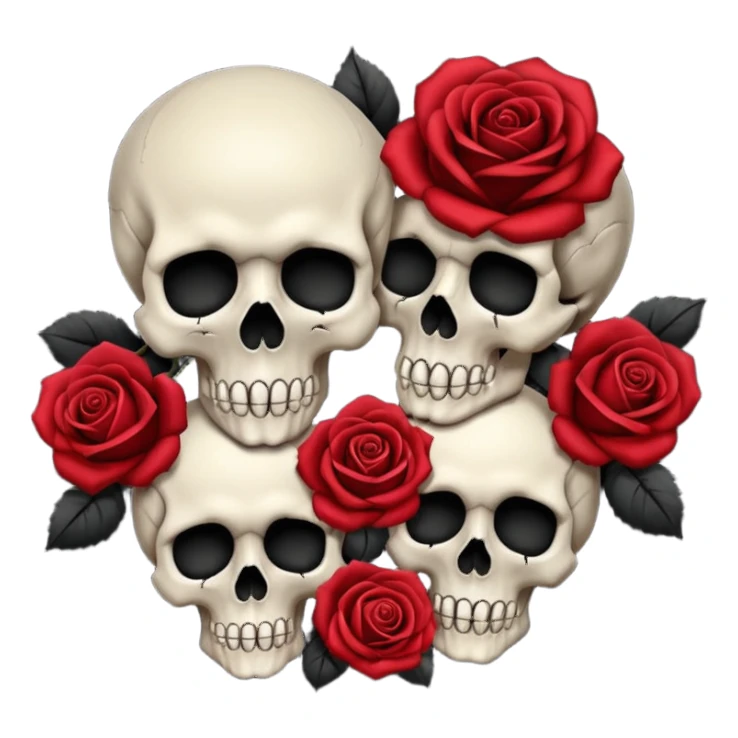 Skulls an roses sticker