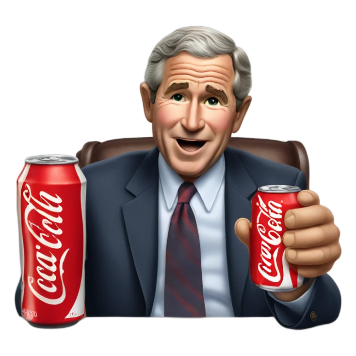 George W Bush drinking a Coca Cola  sticker