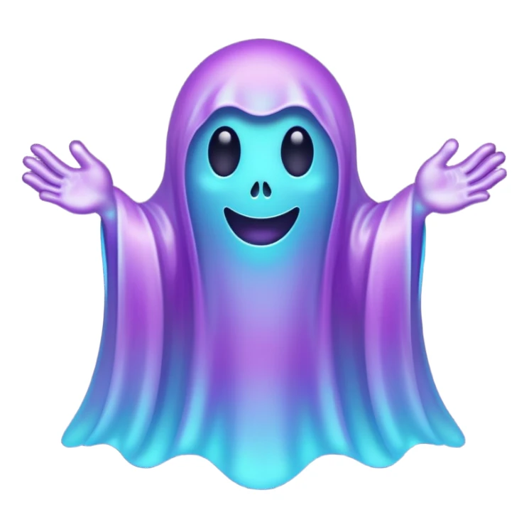 glitter purple and cian ghost glory sticker