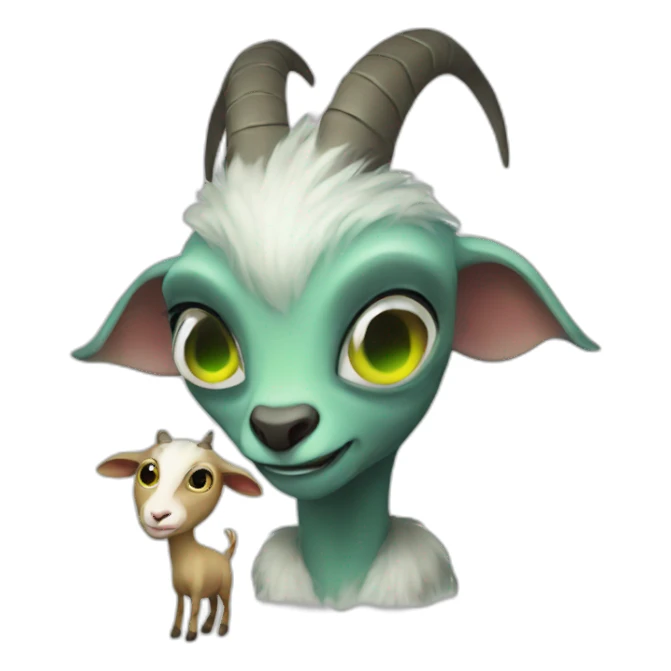 Alien and goat sticker