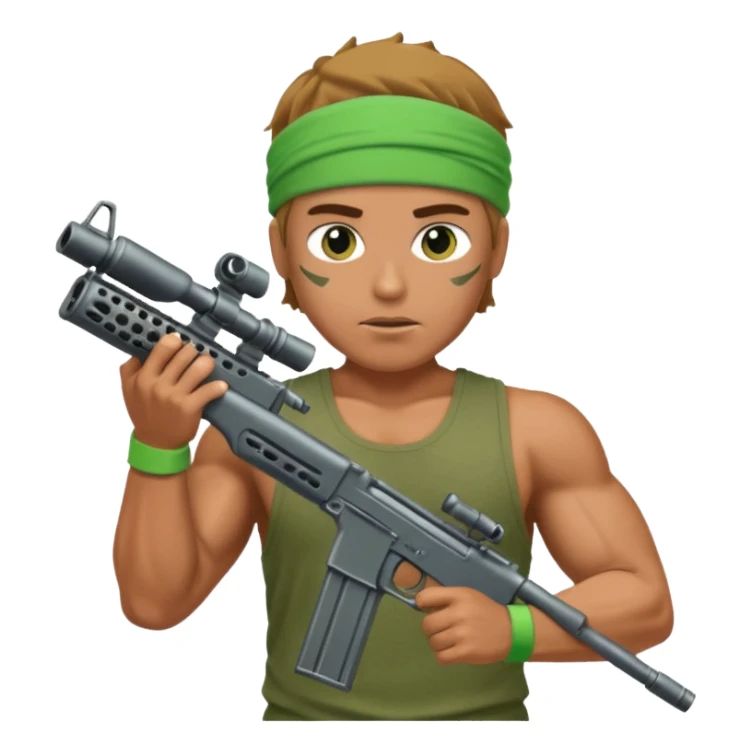 Rambo shooting sticker