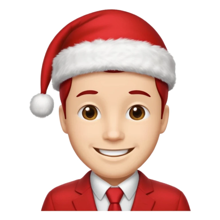 a man in red suits with christmas hat sticker
