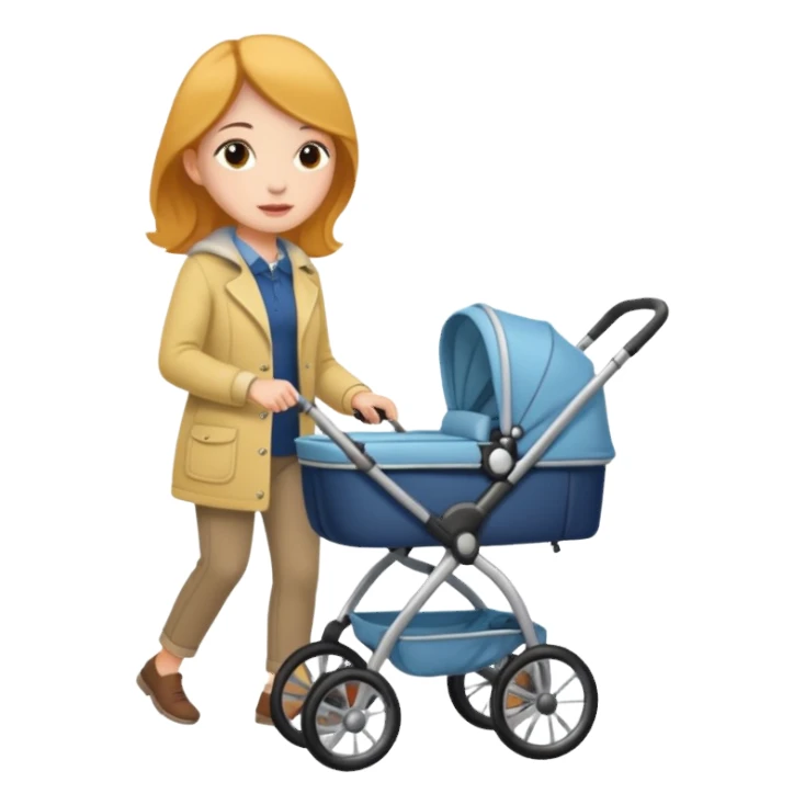 A woman with a stroller sticker