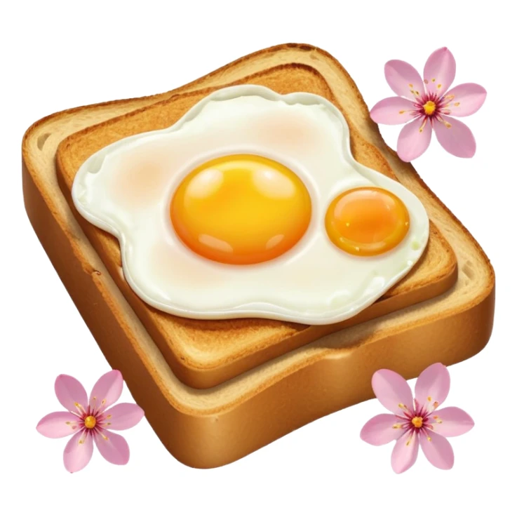 Make toast and egg and cherry blossem on it sticker
